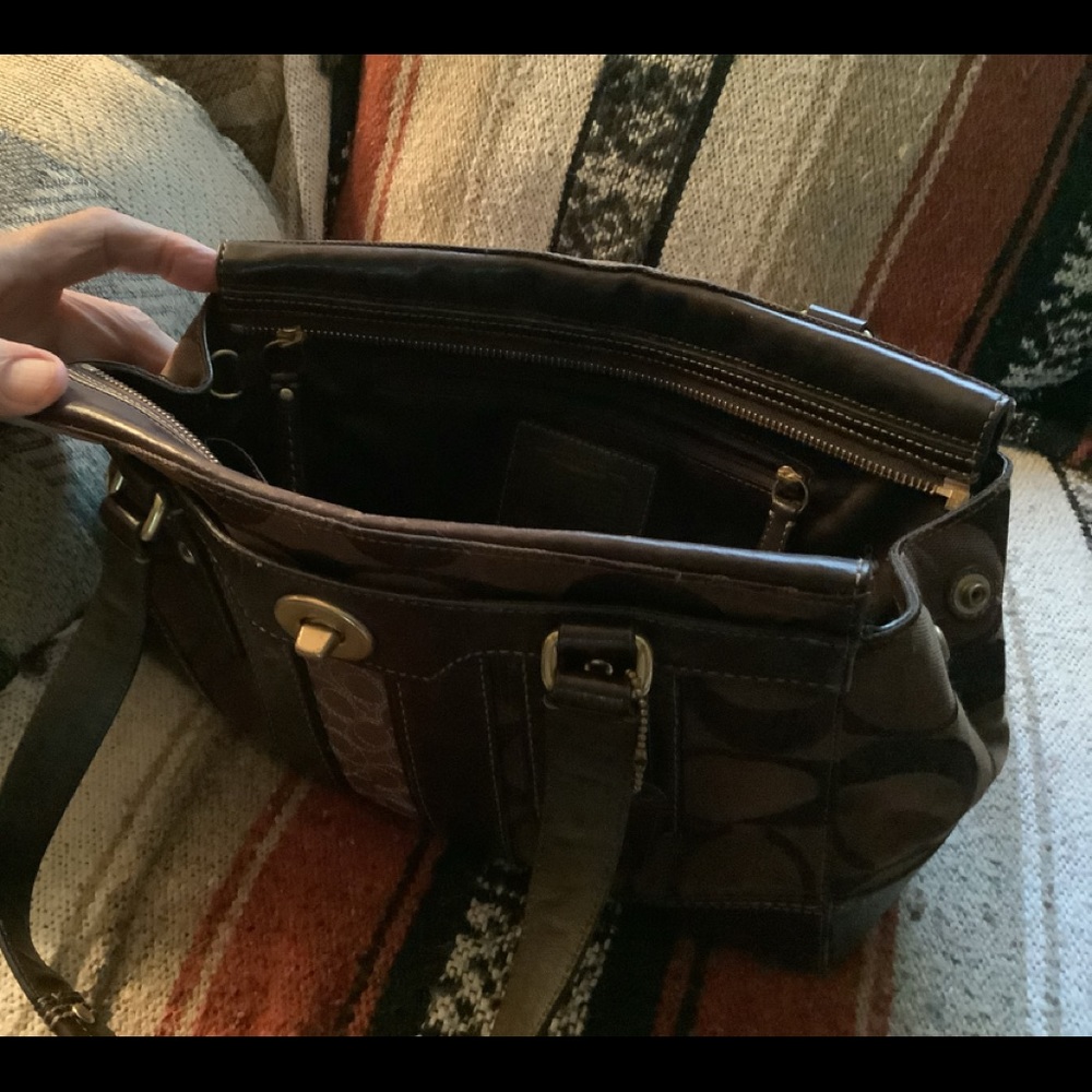 A coach purse it has a lot of room